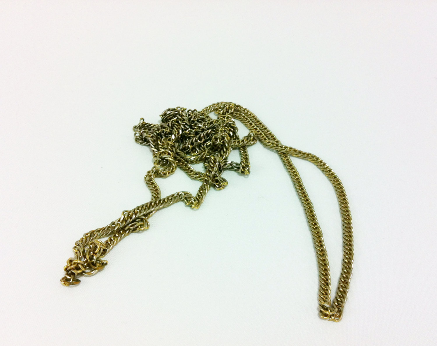 Vintage Extra Long Heavy Pocket Watch Chain ~ Gold Flapper Style 20s ...