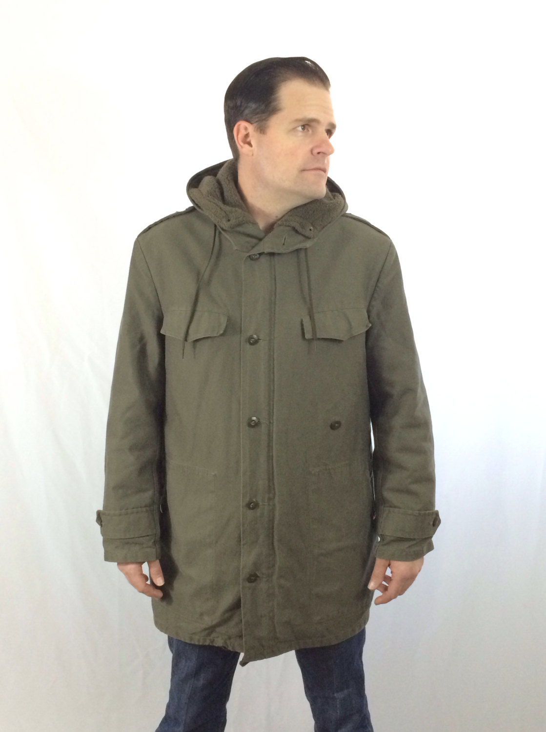 Vintage Authentic German Army Lined Parka - Winter Army Hooded Jacket ...
